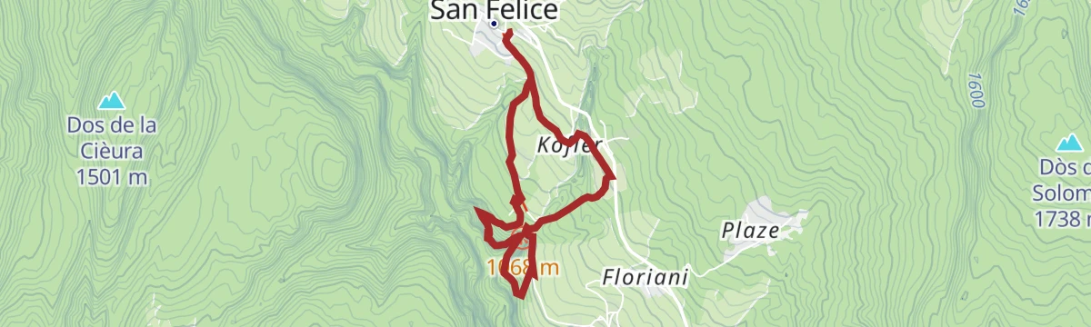 Route map: Escursione alle cascate di Tret